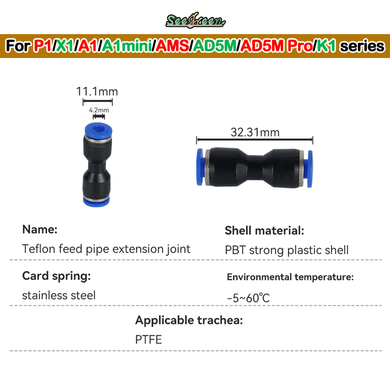 Ptfe Tape Thread - 1/2/3 шт. 3D-принтер ПТФЭ Пневматический фитинг