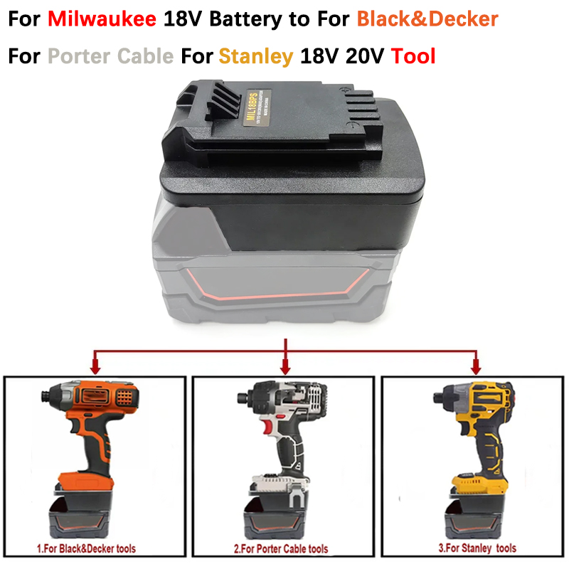 Black+Decker Tool 20V Max - Адаптер батареи MIL18BPS для Milwaukee M